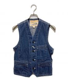 SUGAR CANE（シュガーケーン）の古着「9oz ウォバッシュストライプ ワーク ベスト」｜インディゴ