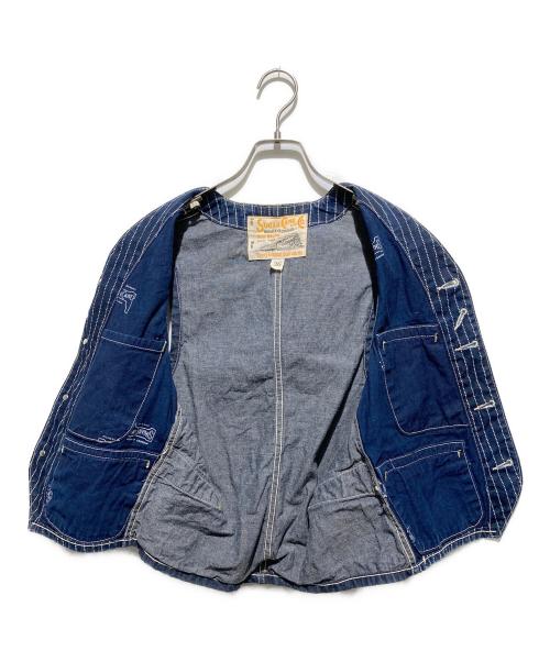 SUGAR CANE（シュガーケーン）SUGAR CANE (シュガーケーン) 9oz ウォバッシュストライプ ワーク ベスト インディゴ サイズ:36の古着・服飾アイテム