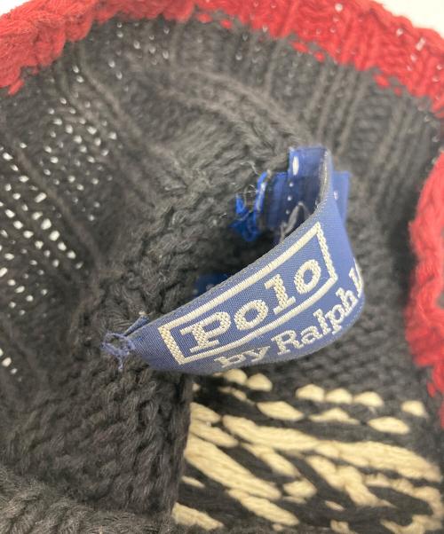 POLO RALPH LAUREN（ポロ・ラルフローレン）POLO RALPH LAUREN (ポロ・ラルフローレン) ボートデザインハイネックハンドニット ブラック サイズ:Mの古着・服飾アイテム