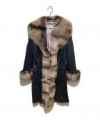 VERA PELLEベラペレ）の古着「レザーファーコート」｜ブラック