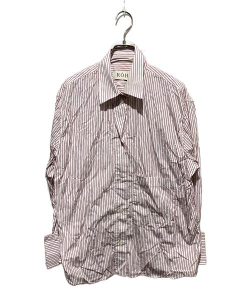 ROHE（ロヘ）ROHE (ロヘ) striped shirt レッド サイズ:34の古着・服飾アイテム