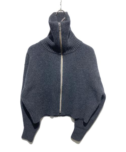 NKNIT（エヌニット）NKNIT (エヌニット) 24AW zipper double collar KNIT グレー サイズ:不明の古着・服飾アイテム