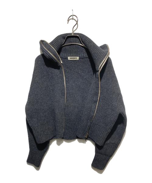 NKNIT（エヌニット）NKNIT (エヌニット) 24AW zipper double collar KNIT グレー サイズ:不明の古着・服飾アイテム