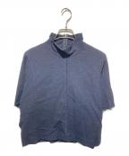 ebureエブール）の古着「23AW コットンツィードツイル ハイネックショート丈トップス」｜ネイビー