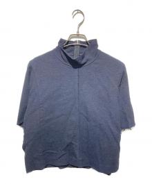 ebure（エブール）の古着「23AW コットンツィードツイル ハイネックショート丈トップス」｜ネイビー