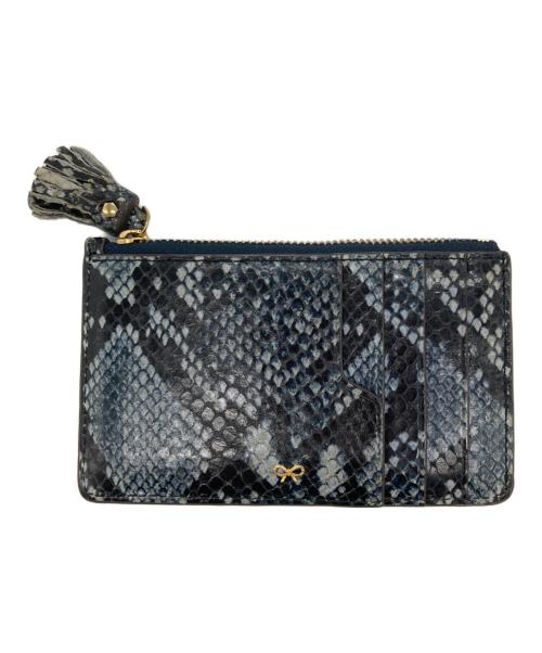 ANYA HINDMARCH（アニヤ・ハインドマーチ）ANYA HINDMARCH (アニヤ・ハインドマーチ) カードケース ブルーの古着・服飾アイテム