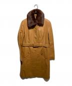 23区ニジュウサンク）の古着「ファー付きレザーコート」｜ブラウン