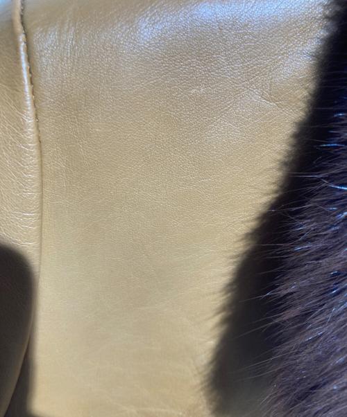 23区（ニジュウサンク）23区 (ニジュウサンク) ファー付きレザーコート ブラウン サイズ:38の古着・服飾アイテム