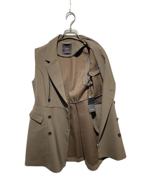 anuans（アニュアンス）anuans (アニュアンス) テーラードジレワンピース ブラウン サイズ:M 未使用品の古着・服飾アイテム