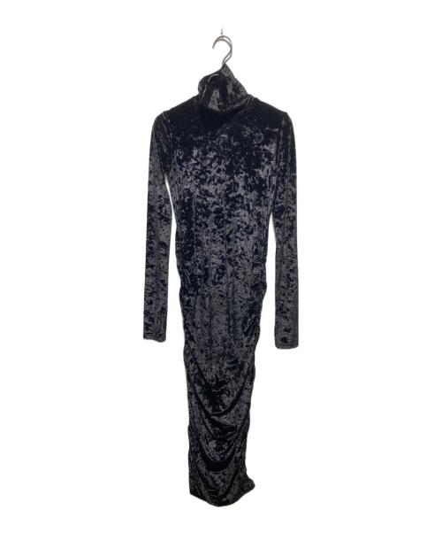 JOHN LAWRENCE SULLIVAN（ジョン ローレンス サリバン）JOHN LAWRENCE SULLIVAN (ジョン ローレンス サリバン) クラッシュベロアタートルネックロングワンピース ブラック サイズ:OSの古着・服飾アイテム