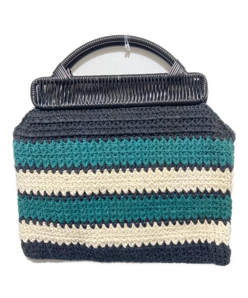 MARNI（マルニ）MARNI (マルニ) ニットクロシェットバック グリーン×ネイビー×アイボリーの古着・服飾アイテム