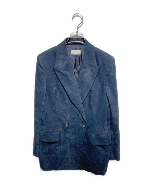 DES PRES（デ プレ）DES PRES (デ プレ) 24AW コットンレーヨンベルベット ダブルブレストジャケット ネイビー サイズ:FREEの古着・服飾アイテム