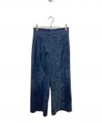 DES PRESデ プレ）の古着「コットンレーヨンベルベット クロップドワイドパンツ」｜ネイビー