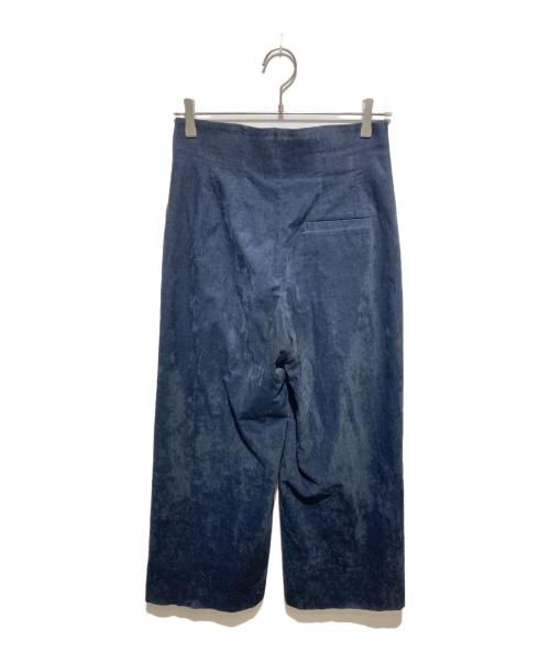 DES PRES（デ プレ）DES PRES (デ プレ) コットンレーヨンベルベット クロップドワイドパンツ ネイビー サイズ:36の古着・服飾アイテム