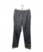 STEVEN ALANスティーブンアラン）の古着「MONO CHECK SUPER BAGGY TAPERED/パンツ」｜グレー