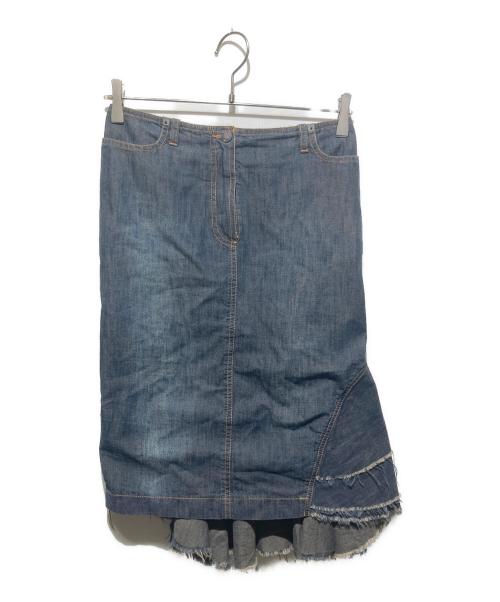 PLEIN SUD JEANS（プレインスッドジーンズ）PLEIN SUD JEANS (プレインスッドジーンズ) Y2K フランス製デニムデザインスカート インディゴ サイズ:36の古着・服飾アイテム