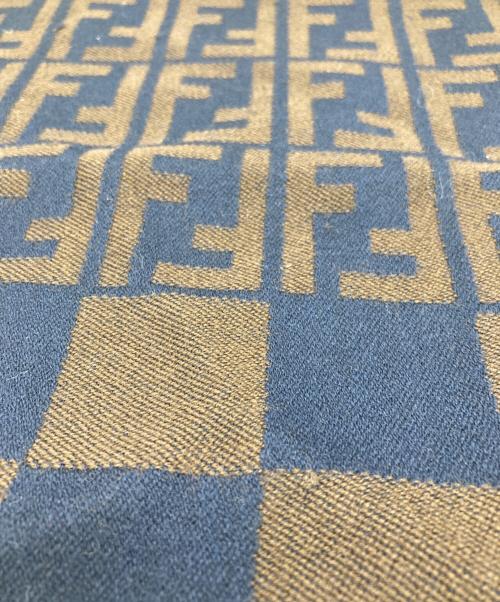FENDI（フェンディ）FENDI (フェンディ) ズッカ柄マフラー ブラウン×ネイビーの古着・服飾アイテム
