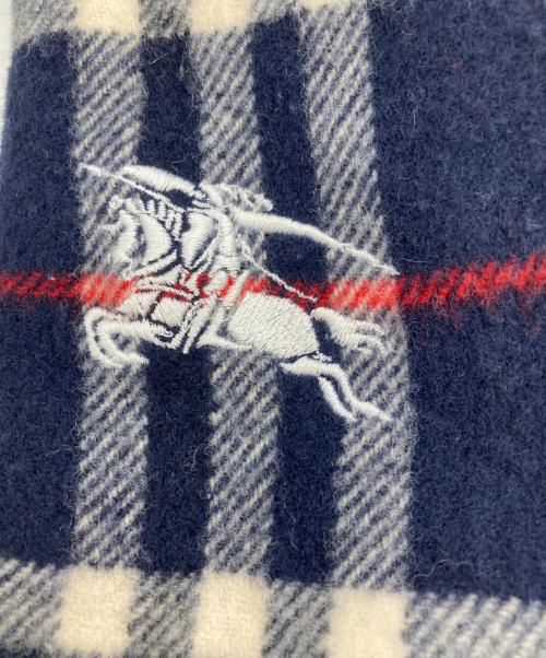 BURBERRY LONDON（バーバリーロンドン）BURBERRY LONDON (バーバリーロンドン) 大判チェックストール ネイビーの古着・服飾アイテム