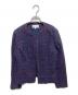 HANAE MORI（ハナエモリ）の古着「ノーカラーツイードジャケット」｜ネイビー