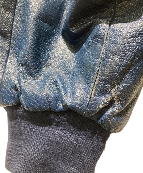 JEFF HAMILTON（ジェフハミルトン）JEFF HAMILTON (ジェフハミルトン) DALLAS COWBOYS (ダラス カウボーイズ) Special Embroidery Design Vintage Loose Leather Jacket ブルー サイズ:Lの古着・服飾アイテム