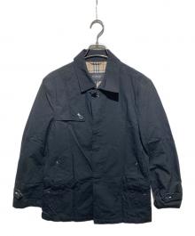 BURBERRY BLACK LABEL（バーバリーブラックレーベル）の古着「裏地チェックステンカラーコート」｜ブラック
