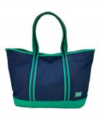 POTER GIRLポーターガール）の古着「ボーイフレンドトートバッグ」｜ネイビー×グリーン