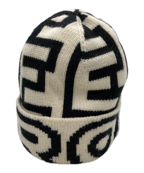FENDI（フェンディ）FENDI (フェンディ) MARC JACOBS (マークジェイコブズ) コラボニットキャップ ホワイト×ブラックの古着・服飾アイテム