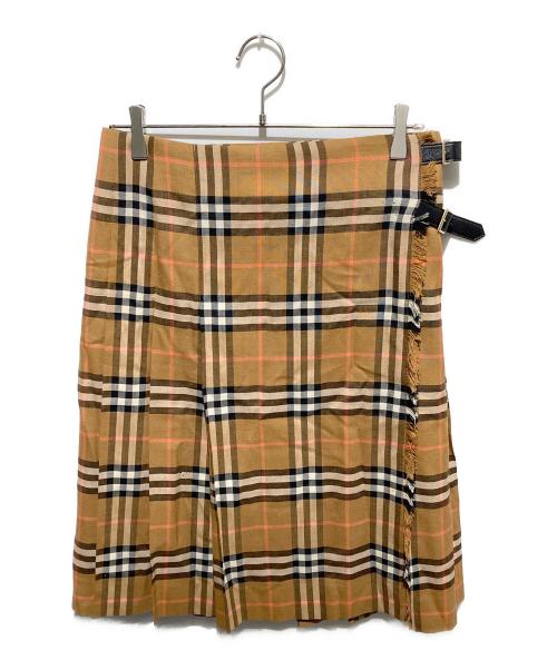 BURBERRY LONDON（バーバリーロンドン）BURBERRY LONDON (バーバリーロンドン) ノバチェック巻きスカート ブラウン サイズ:42の古着・服飾アイテム