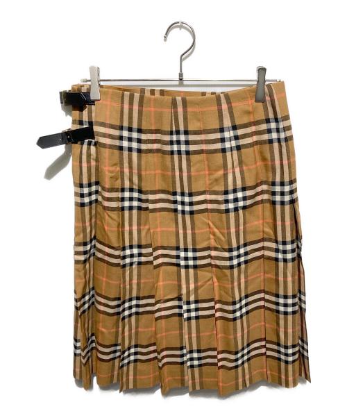 BURBERRY LONDON（バーバリーロンドン）BURBERRY LONDON (バーバリーロンドン) ノバチェック巻きスカート ブラウン サイズ:42の古着・服飾アイテム