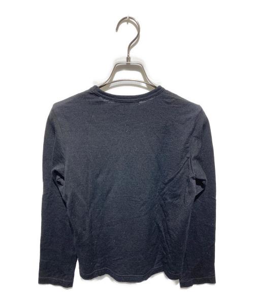 ROBE DE CHAMBRE COMME DES GARCONS（ローブドシャンブル コムデギャルソン）ROBE DE CHAMBRE COMME DES GARCONS (ローブドシャンブル コムデギャルソン) AD2002 ウールデザインカットソー ブラック サイズ:不明の古着・服飾アイテム