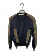 COMME des GARCONSコムデギャルソン）の古着「AD2000 カモ切替ニット」｜ブラック×グリーン