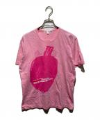 COMME des GARCONS PARFUMSコムデギャルソンパルファム）の古着「2000 クリスマス限定 パルファムtシャツ」｜ピンク