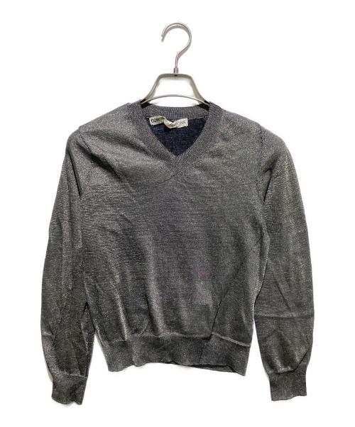 COMME des GARCONS（コムデギャルソン）COMME des GARCONS (コムデギャルソン) AD2001 ラメVネックニット グレー サイズ:不明の古着・服飾アイテム
