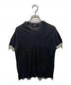 tricot COMME des GARCONSトリココムデギャルソン）の古着「AD1998 90s インサイドアウトリネン半袖ニット」｜ブラック