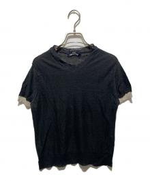 tricot COMME des GARCONS（トリココムデギャルソン）の古着「AD1998 90s インサイドアウトリネン半袖ニット」｜ブラック
