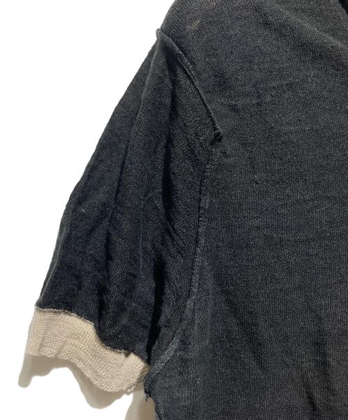 tricot COMME des GARCONS（トリココムデギャルソン）tricot COMME des GARCONS (トリココムデギャルソン) AD1998 90s インサイドアウトリネン半袖ニット ブラック サイズ:-の古着・服飾アイテム