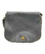 COACHコーチ）の古着「OLD ターンロックレザーショルダーバッグ」｜ブラック