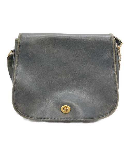 COACH（コーチ）COACH (コーチ) OLD ターンロックレザーショルダーバッグ ブラックの古着・服飾アイテム