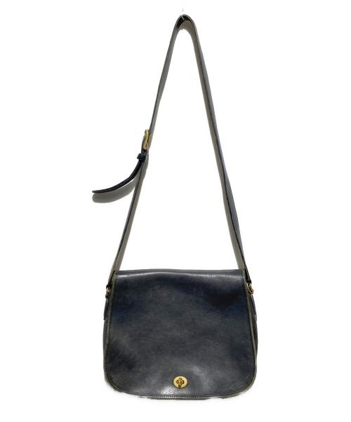 COACH（コーチ）COACH (コーチ) OLD ターンロックレザーショルダーバッグ ブラックの古着・服飾アイテム