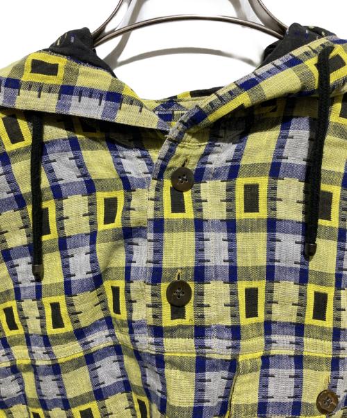 plantation（プランテーション）Plantation (プランテーション) イッセイミヤケ期 アーカイブフーデッドシャツ イエロー サイズ:Mの古着・服飾アイテム