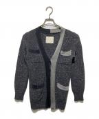 sacaiサカイ）の古着「異素材トリミングロングカーディガン」｜グレー