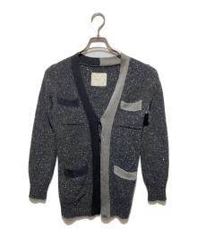 sacai（サカイ）の古着「異素材トリミングロングカーディガン」｜グレー