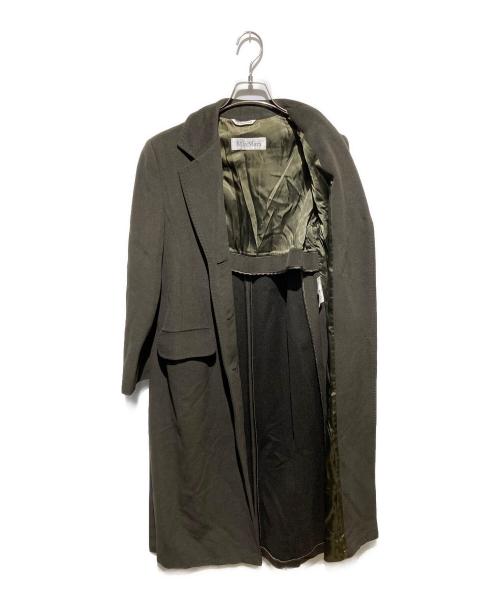MaxMara（マックスマーラ）MaxMara (マックスマーラ) 白タグ アンゴラ混チェスターコート カーキ サイズ:34の古着・服飾アイテム