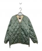 TAIONタイオン）の古着「ミリタリー Vネックジップ ダウンジャケット」｜グリーン