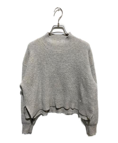 ARPEGE STORY（アルページュストーリー）ARPEGE STORY (アルページュストーリー) キャミ付きスパンコールショートニット シルバー サイズ:FREEの古着・服飾アイテム