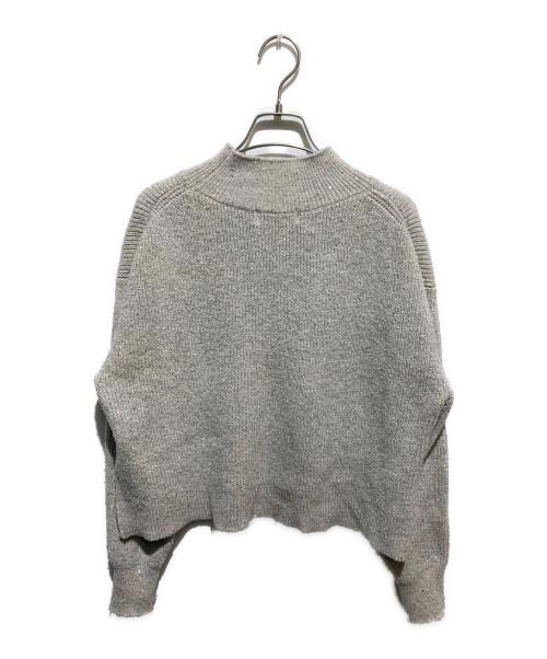 ARPEGE STORY（アルページュストーリー）ARPEGE STORY (アルページュストーリー) キャミ付きスパンコールショートニット シルバー サイズ:FREEの古着・服飾アイテム