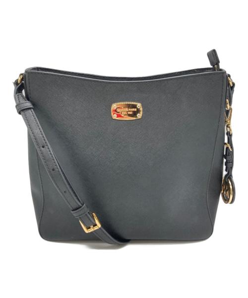 MICHAEL KORS（マイケル・コース）MICHAEL KORS (マイケル・コース) レザーショルダーバッグ ブラックの古着・服飾アイテム