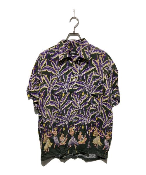 OLD STUSSY（オールドステューシー）old stussy (オールドステューシー) 80s 黒タグアロハシャツ パープル サイズ:Lの古着・服飾アイテム