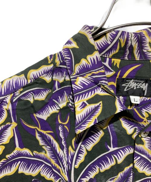 OLD STUSSY（オールドステューシー）old stussy (オールドステューシー) 80s 黒タグアロハシャツ パープル サイズ:Lの古着・服飾アイテム