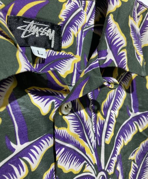 OLD STUSSY（オールドステューシー）old stussy (オールドステューシー) 80s 黒タグアロハシャツ パープル サイズ:Lの古着・服飾アイテム